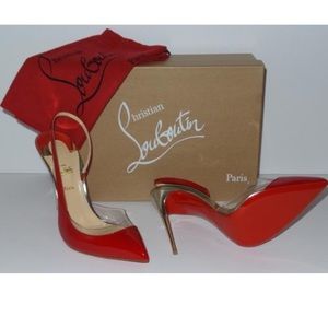 Optisexy 100 Red/Clear PVC/Silver Slingback Pumps 38.5 EU, NWT